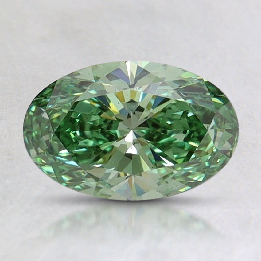 1.01 Ct. Fancy Vivid Pacific Green Oval Lab Grown Diamond