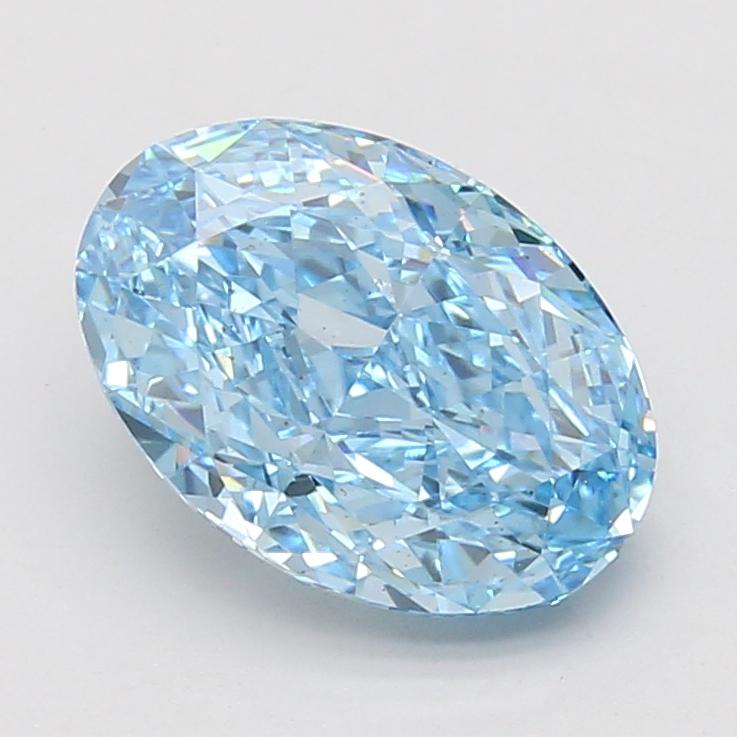 3.07 Ct. Fancy Vivid Blue Oval Lab Grown Diamond