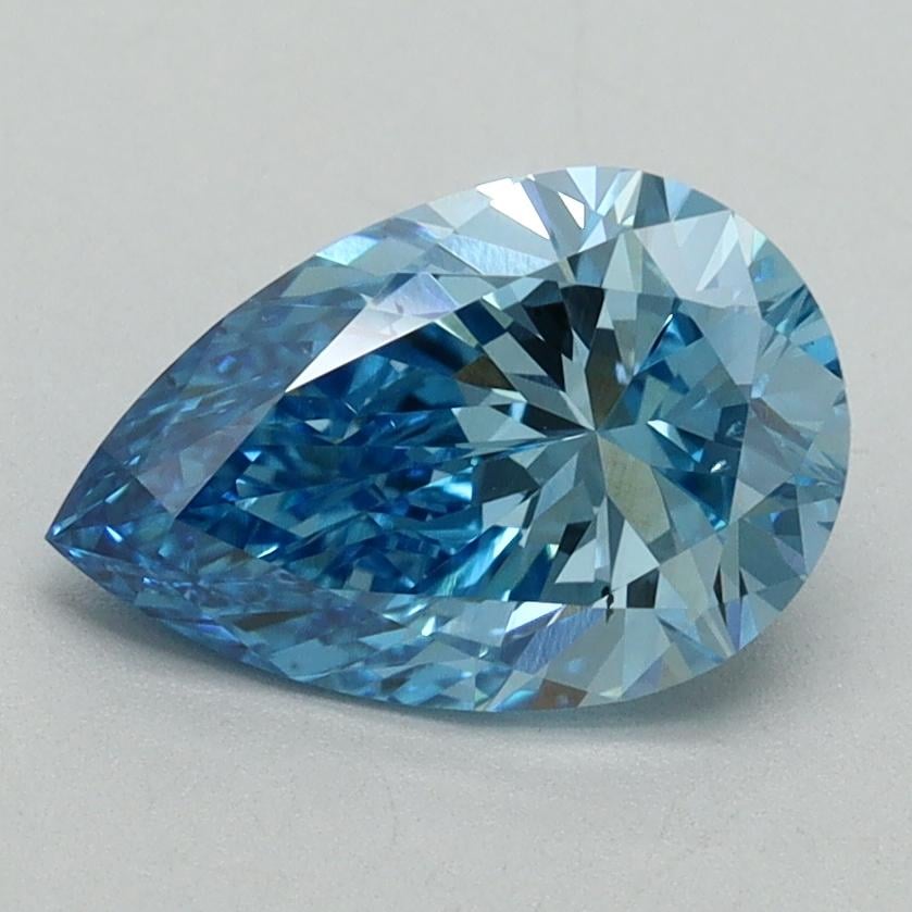 1.61 Ct. Fancy Vivid Blue Pear Lab Grown Diamond