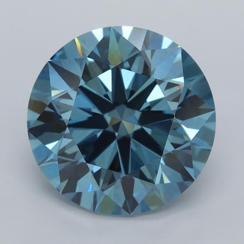 3.00 Ct. Fancy Vivid  Blue Round Lab Grown Diamond