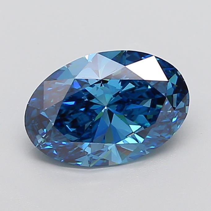 3.37 Ct. Fancy Vivid  Blue Oval Lab Grown Diamond