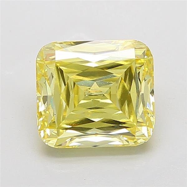 4.86 Ct. Fancy Intense Yellow Cushion Lab Grown Diamond