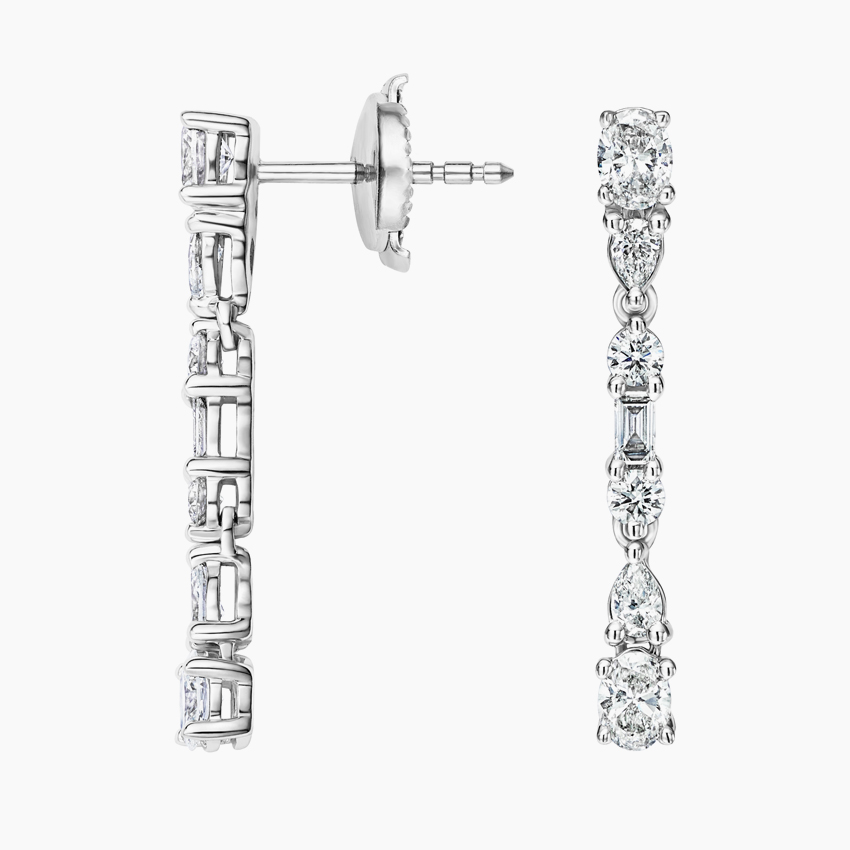 18K White Gold Mireille Lab Diamond Drop Earrings (7/8 ct. tw.)