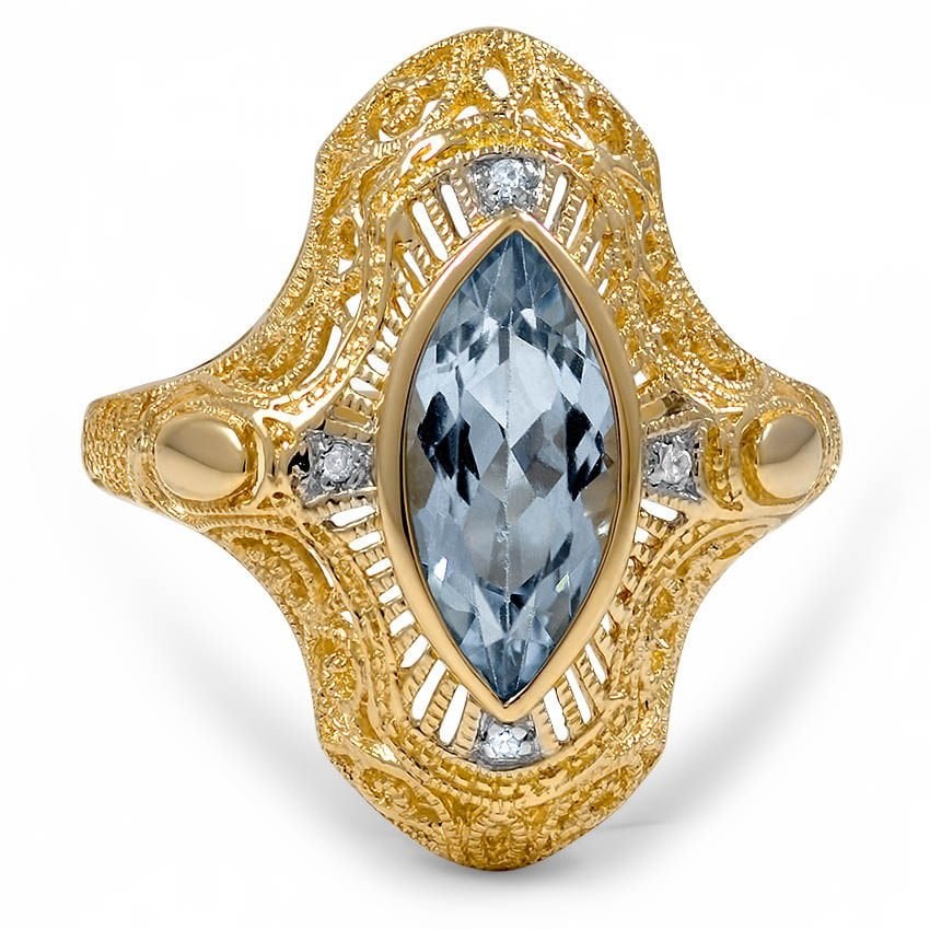 Edwardian Aquamarine Cocktail Ring