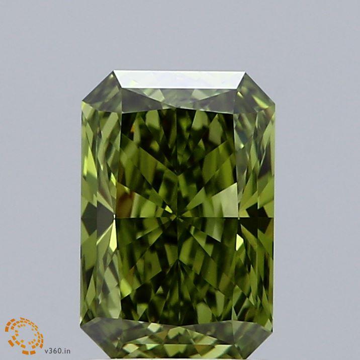 1.76 Ct. Fancy Vivid Green Radiant Lab Grown Diamond