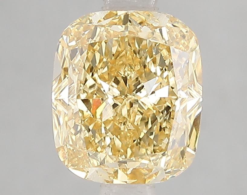 2.18 Ct. Fancy Intense Yellow Cushion Lab Grown Diamond