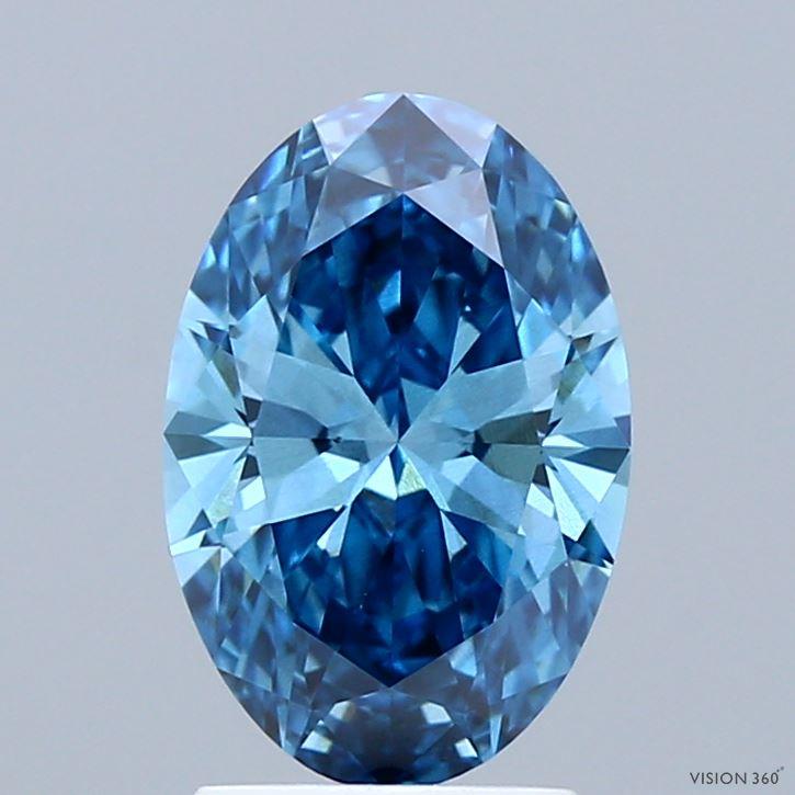 1.64 Ct. Fancy Vivid Blue Oval Lab Grown Diamond