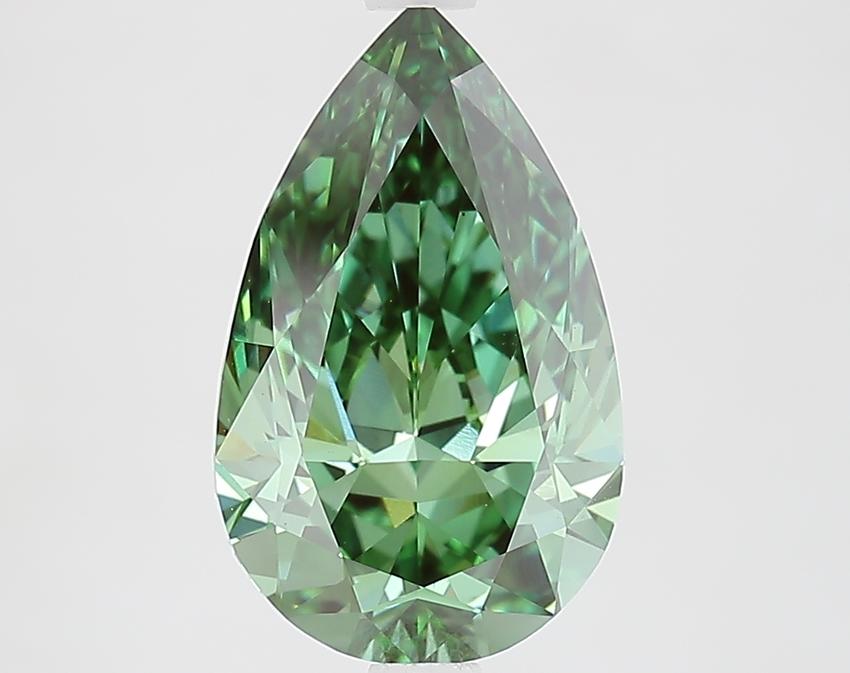 2.91 Ct. Fancy Vivid Green Pear Lab Grown Diamond