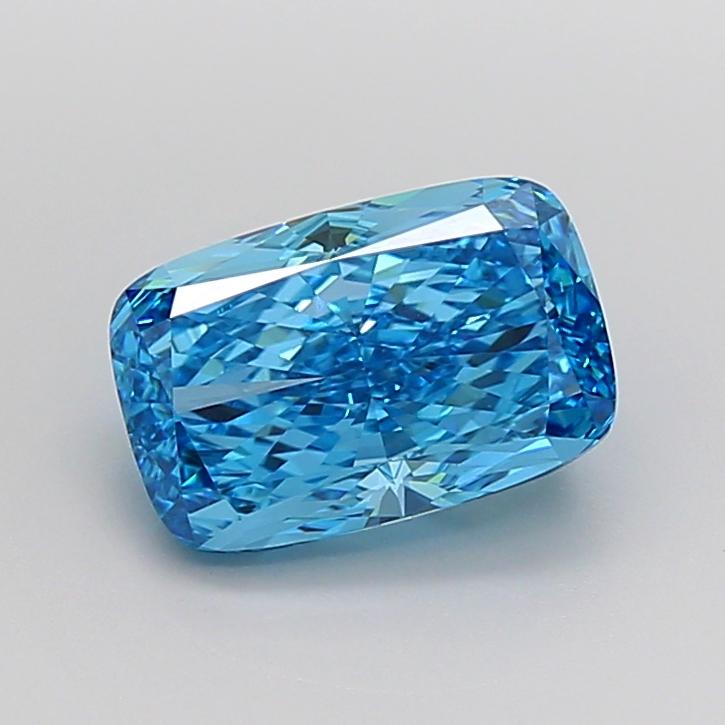 3.54 Ct. Fancy Vivid Blue Cushion Lab Grown Diamond