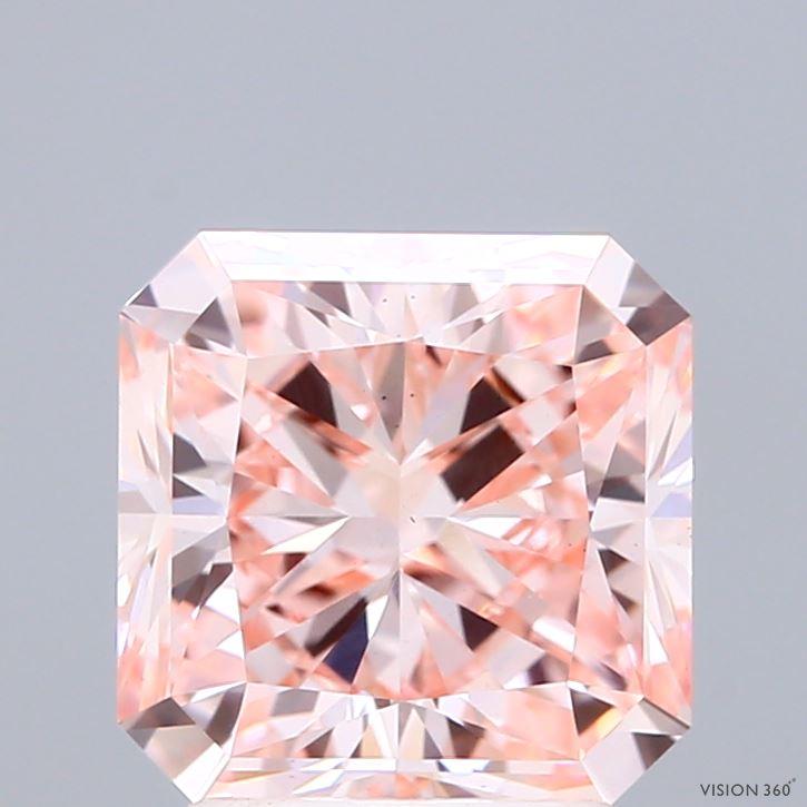 3.05 Ct. Fancy Intense Pink Radiant Lab Grown Diamond