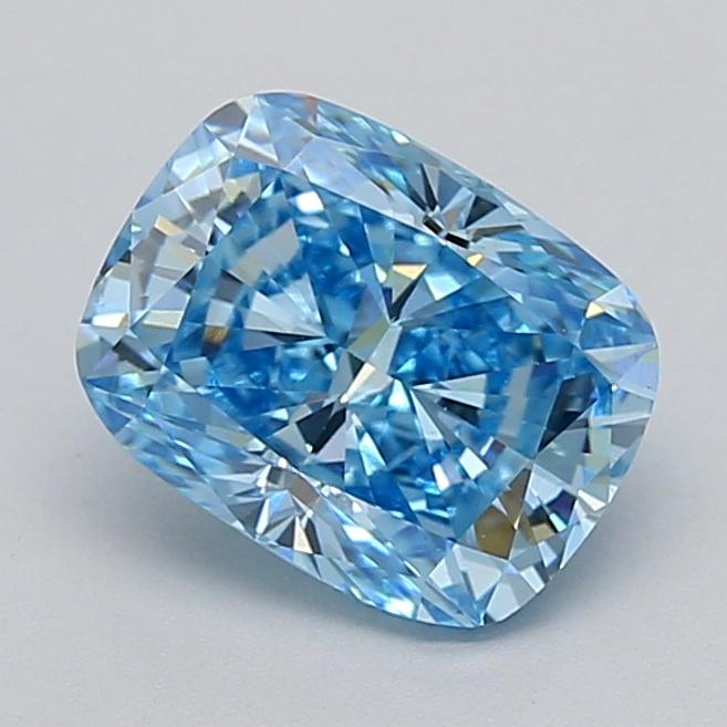 2.04 Ct. Fancy Vivid  Blue Cushion Lab Grown Diamond