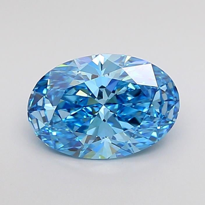 1.51 Ct. Fancy Vivid Blue Oval Lab Grown Diamond