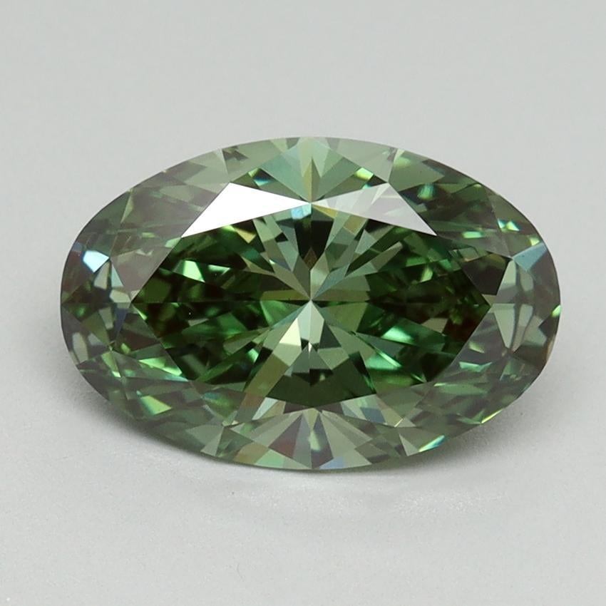 2.08 Ct. Fancy Vivid Pacific Green Oval Lab Grown Diamond