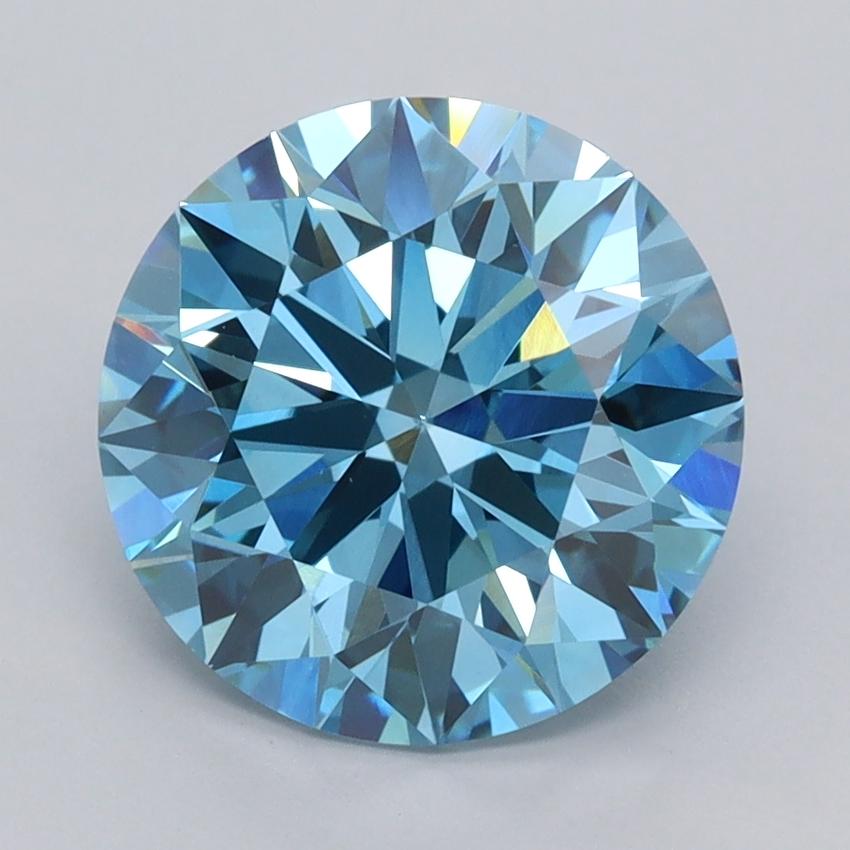 3.00 Ct. Fancy Vivid  Blue Round Lab Grown Diamond