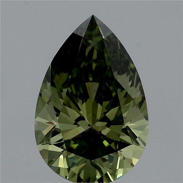 2.09 Ct. Fancy Vivid  Green Pear Lab Grown Diamond