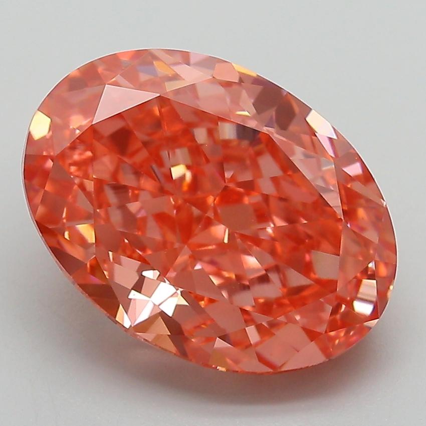 5.32 Ct. Fancy Vivid  Pink Oval Lab Grown Diamond