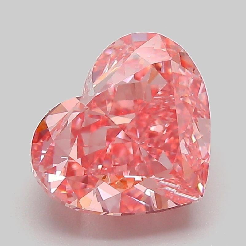 3.08 Ct. Fancy Vivid Pink Heart Lab Grown Diamond