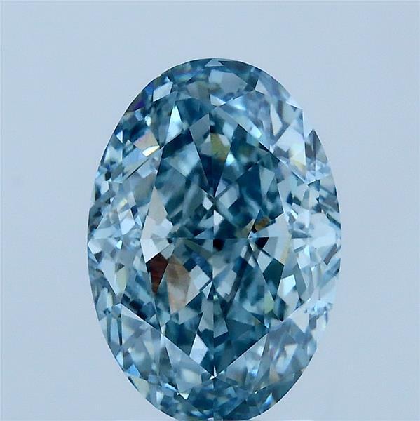 3.20 Ct. Fancy Vivid Blue Oval Lab Grown Diamond