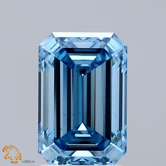 2.01 Ct. Fancy Vivid Blue Emerald Lab Grown Diamond