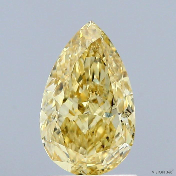 1.57 Ct. Fancy Vivid Yellow Pear Lab Grown Diamond