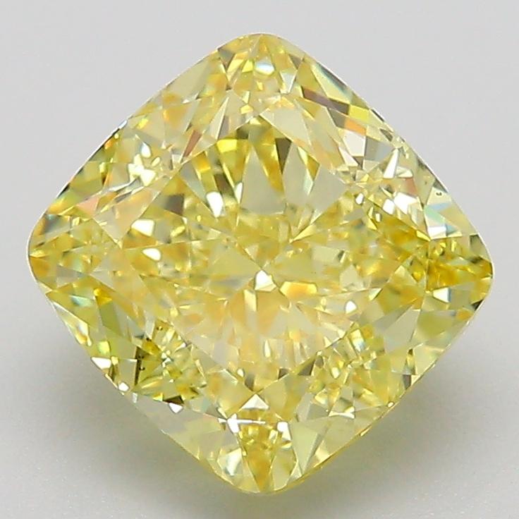 3.00 Ct. Fancy Intense  Yellow Cushion Lab Grown Diamond