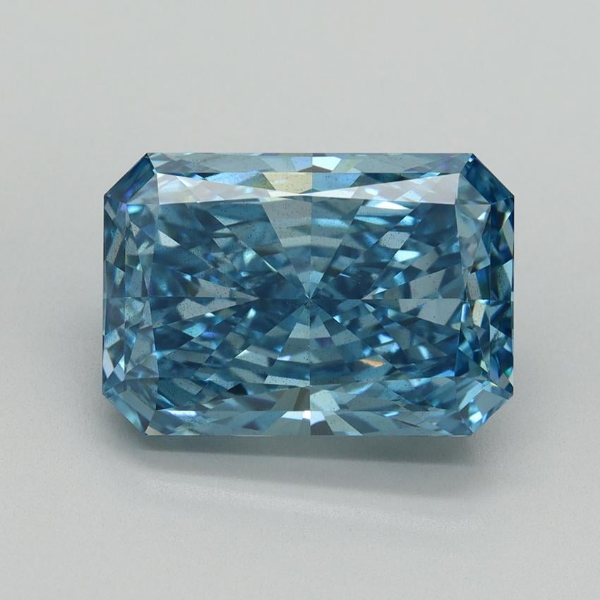 5.18 Ct. Fancy Vivid Malibu Blue Radiant Lab Grown Diamond