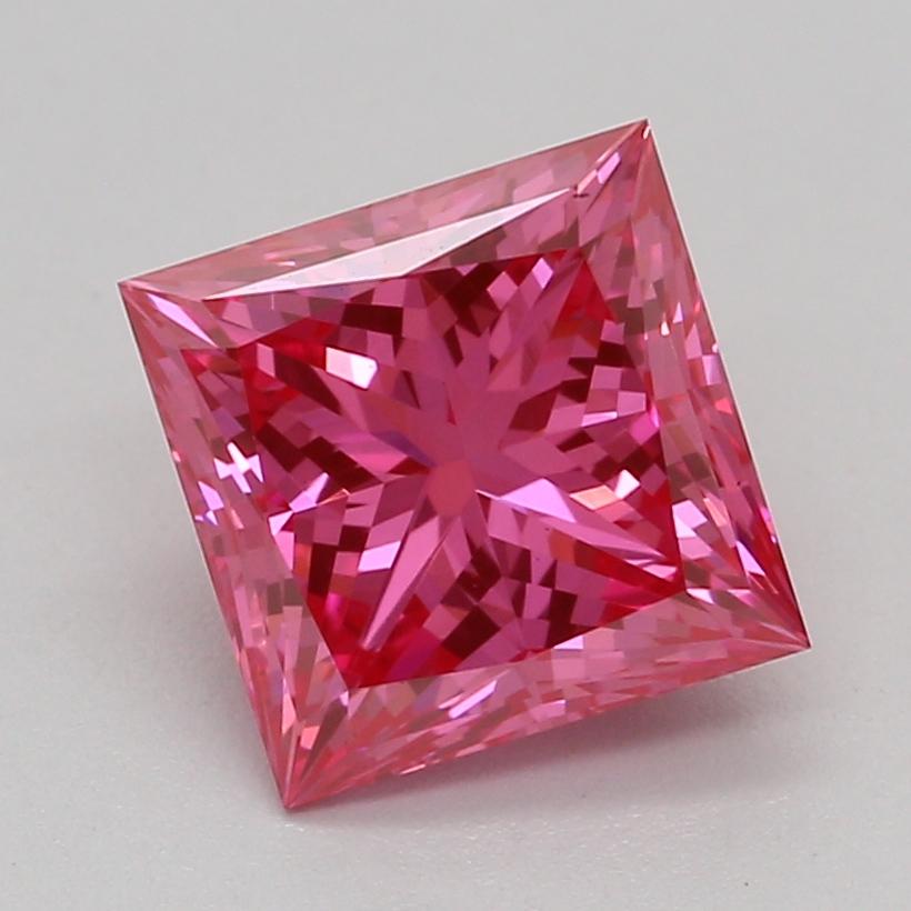 1.08 Ct. Fancy Vivid Pink Princess Lab Grown Diamond