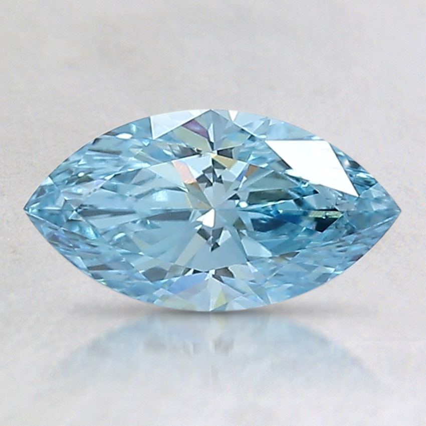 0.71 Ct. Fancy Vivid Greenish Blue Marquise Lab Created Diamond