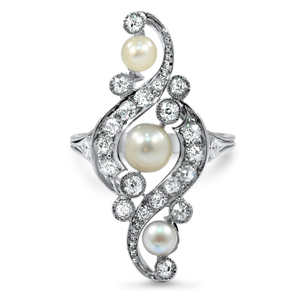 Art Nouveau Pearl Vintage Ring