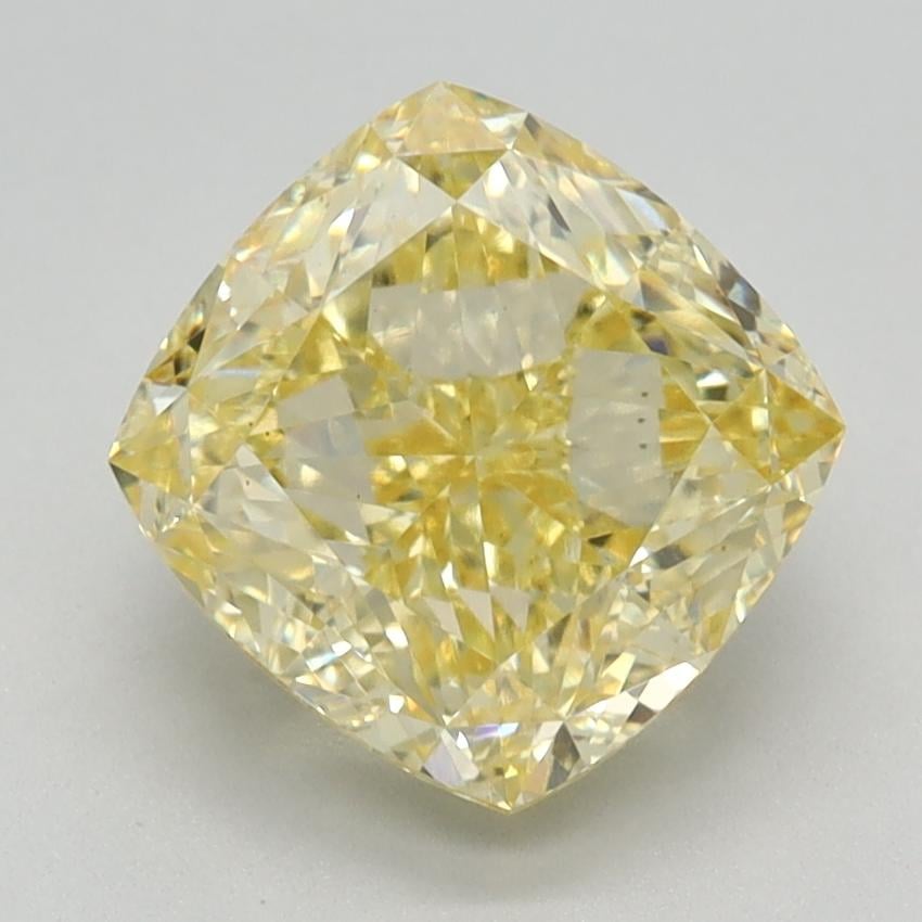 2.31 Ct. Fancy Intense Yellow Cushion Lab Grown Diamond