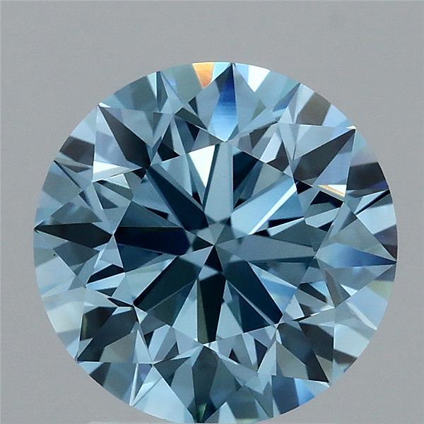 2.44 Ct. Fancy Vivid Blue Round Lab Grown Diamond