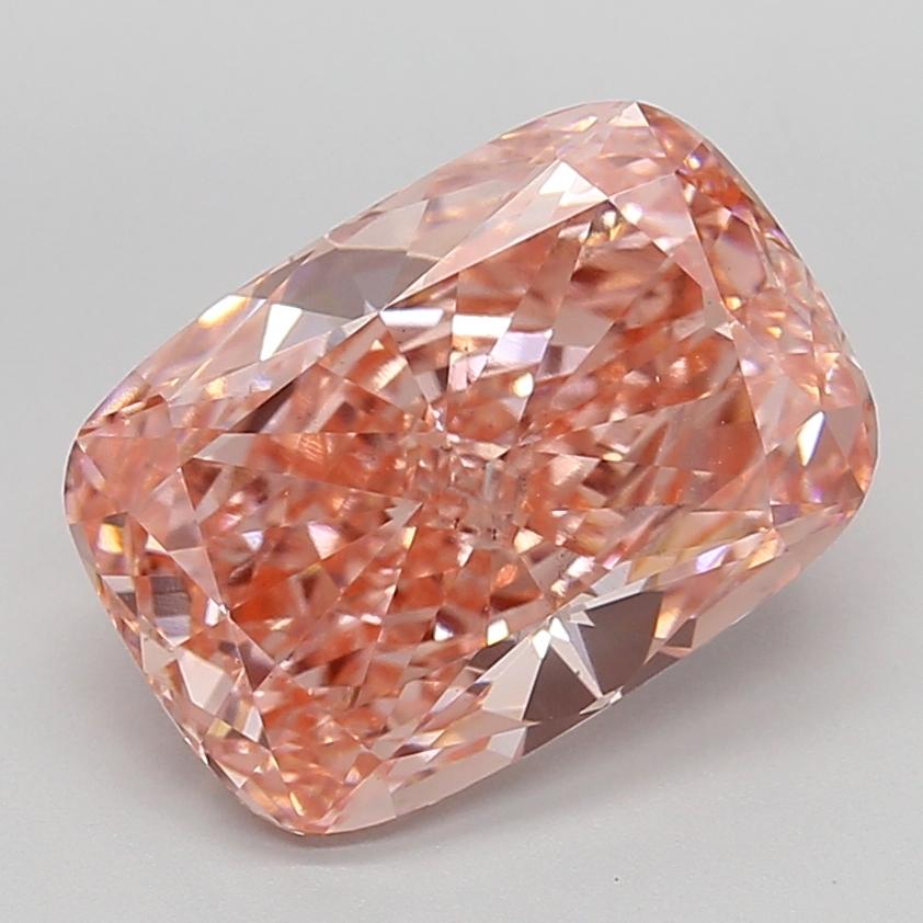 6.02 Ct. Fancy Vivid  Pink Cushion Lab Grown Diamond