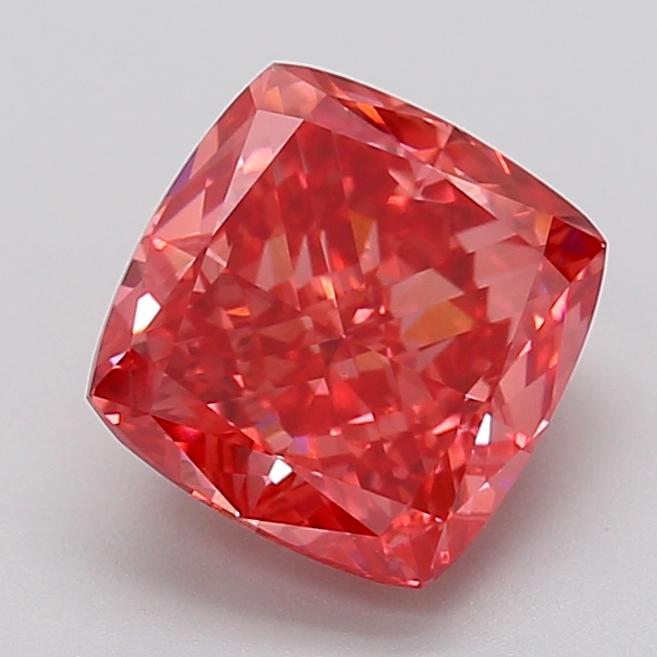 3.67 Ct. Fancy Vivid  Pink Cushion Lab Grown Diamond