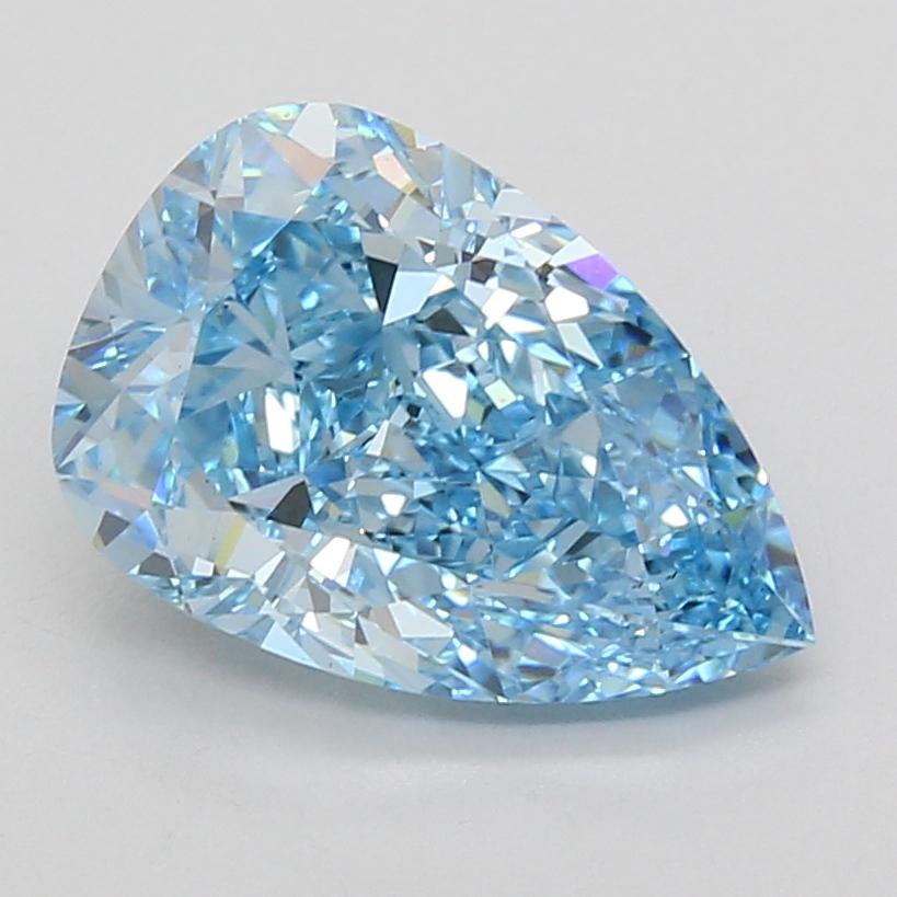 4.04 Ct. Fancy Vivid Blue Pear Lab Grown Diamond