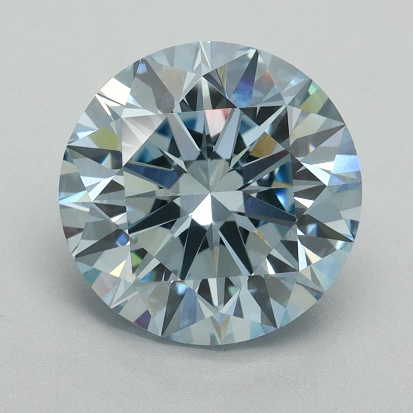 3.24 Ct. Fancy Vivid Blue Round Lab Grown Diamond