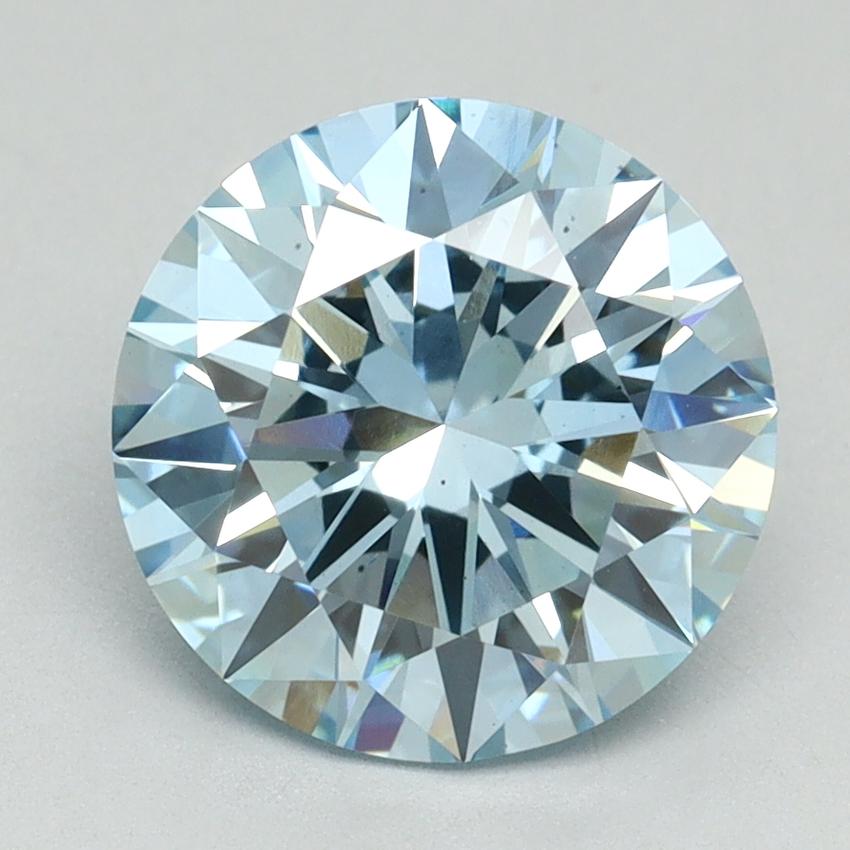 3.01 Ct. Fancy Vivid Blue Round Lab Grown Diamond