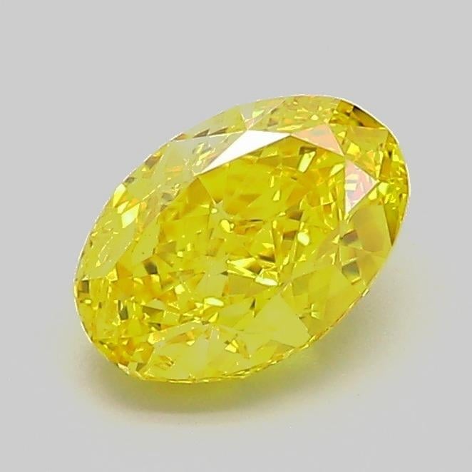 1.00 Ct. Fancy Vivid  Yellow Oval Lab Grown Diamond