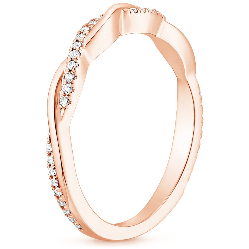 14K Rose Gold Petite Twisted Vine Diamond Ring (1/8 ct. tw.), large side view