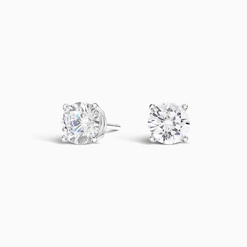 Round Brilliant Lab Diamond Stud Earrings