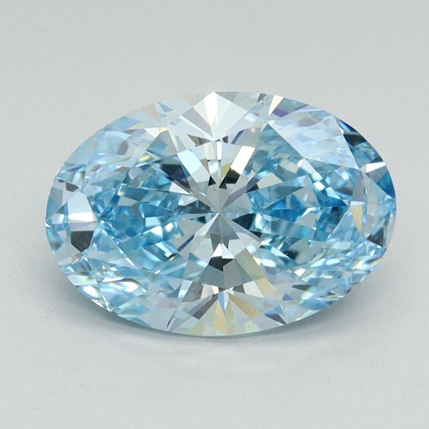 2.30 Ct. Fancy Vivid Blue Oval Lab Grown Diamond