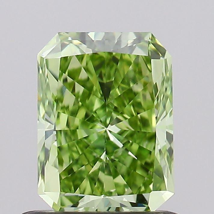 0.76 Ct. Fancy Vivid Green Radiant Lab Grown Diamond