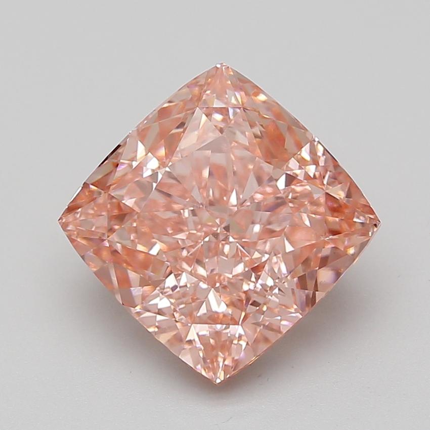 6.07 Ct. Fancy Vivid Pink Cushion Lab Grown Diamond