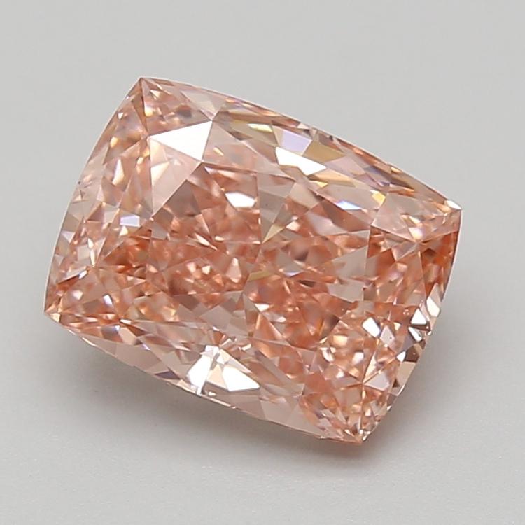 3.01 Ct. Fancy Vivid Pink Cushion Lab Grown Diamond