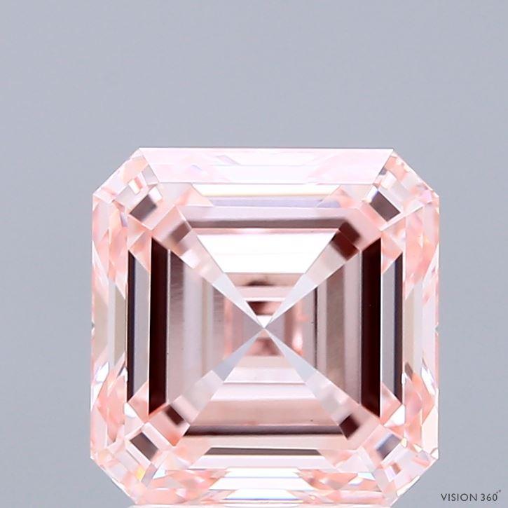 3.01 Ct. Fancy Intense Pink Asscher Lab Grown Diamond