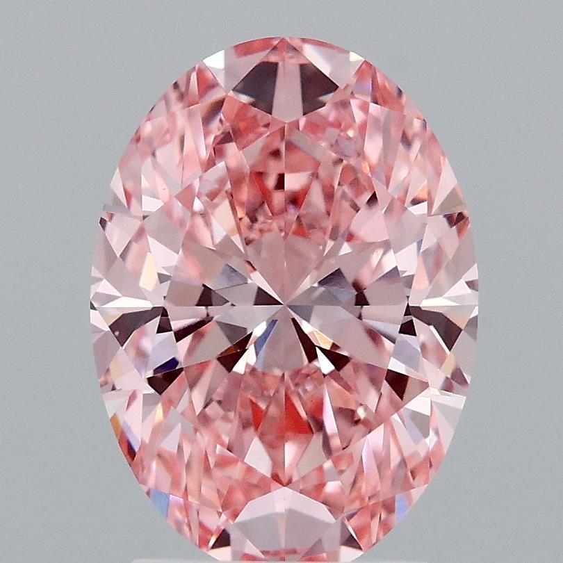 2.51 Ct. Fancy Vivid Pink Oval Lab Grown Diamond