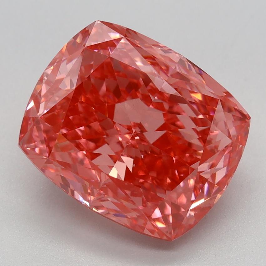 4.23 Ct. Fancy Vivid Pink Cushion Lab Grown Diamond