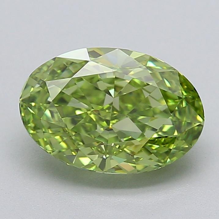 2.00 Ct. Fancy Vivid  Green Oval Lab Grown Diamond