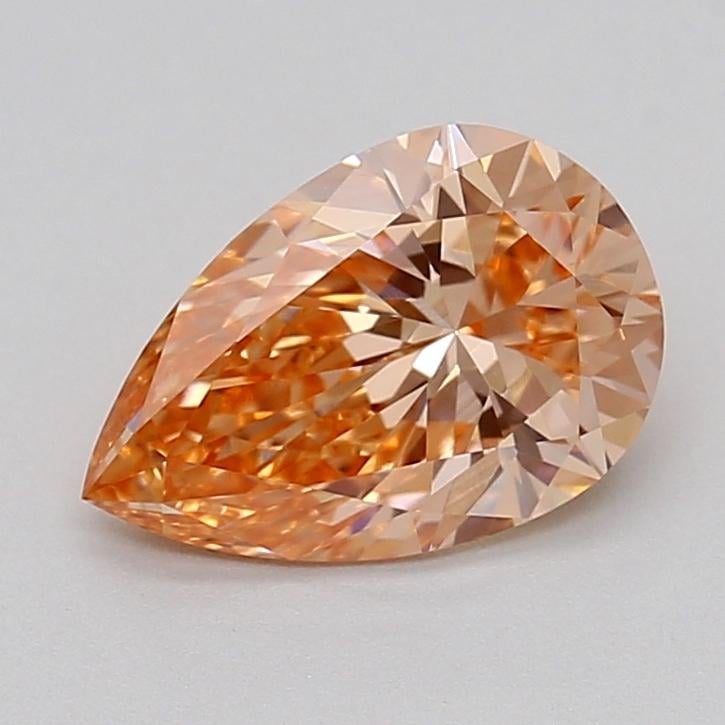 1.00 Ct. Fancy Vivid Brownish Orange Pear Lab Grown Diamond