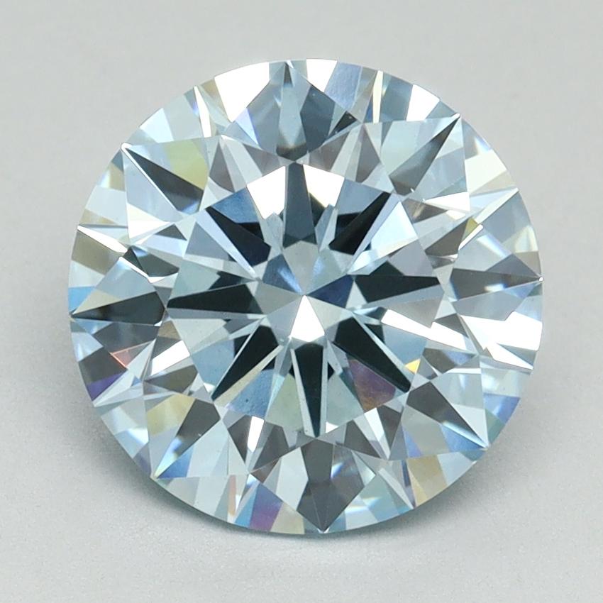 3.01 Ct. Fancy Vivid Blue Round Lab Grown Diamond