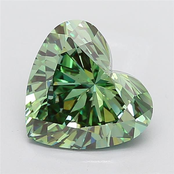 5.03 Ct. Fancy Vivid  Green Heart Lab Grown Diamond